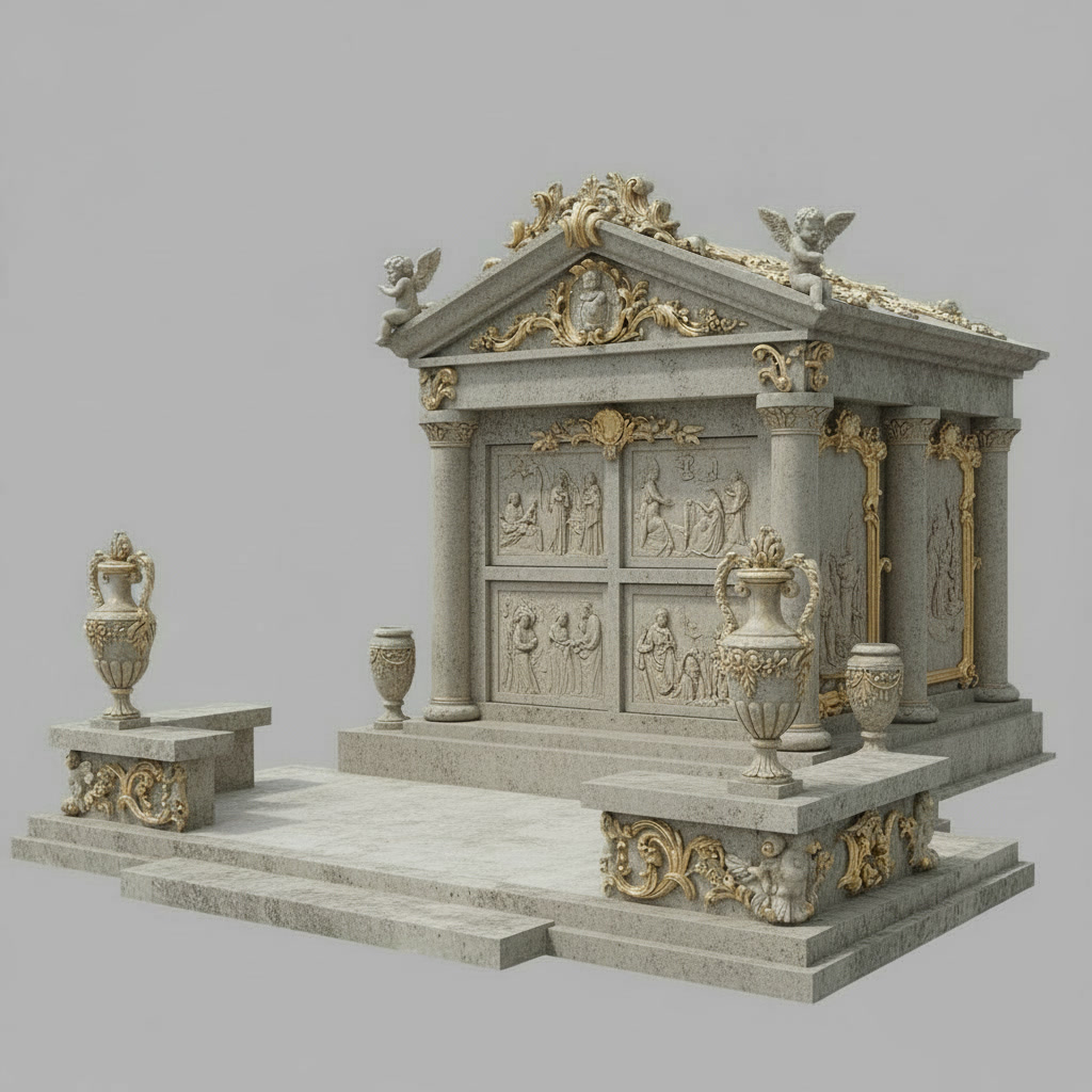 Mausoleum with classical architectural facade