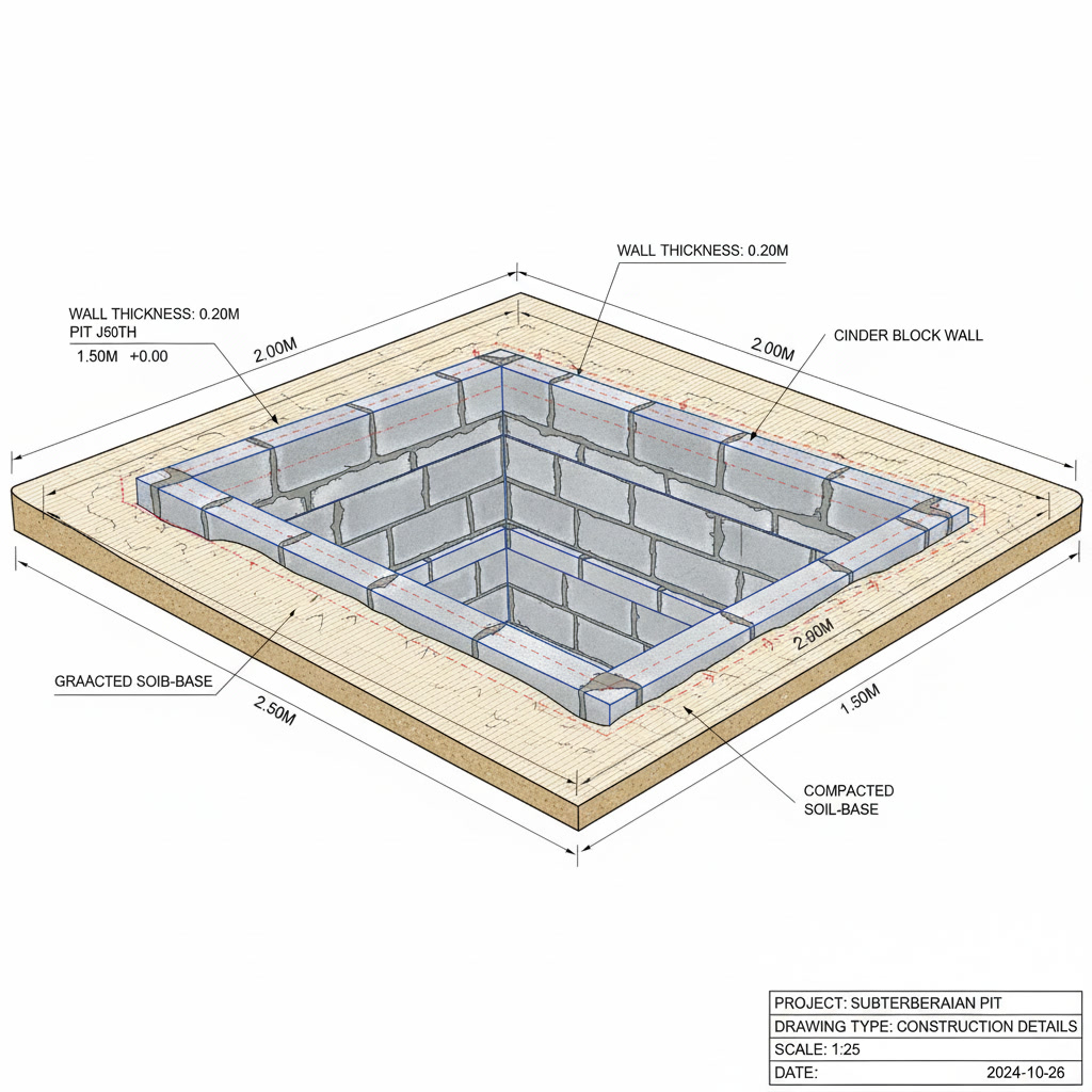 Excavation and foundation for crypt