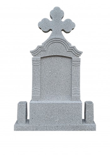 Cruce funerară din granit cu detalii sculptate